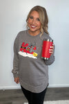 KC Santa Bow Sweatshirt : Grey