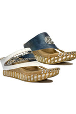 Modzori Double Dealing Reversible Valencia Sandal : Navy/White