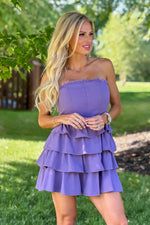 Angela Ruffle Layered Dress : Purple