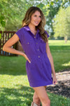 Alyn Button Up Cheer Dress : Purple