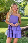 Angela Ruffle Layered Dress : Purple