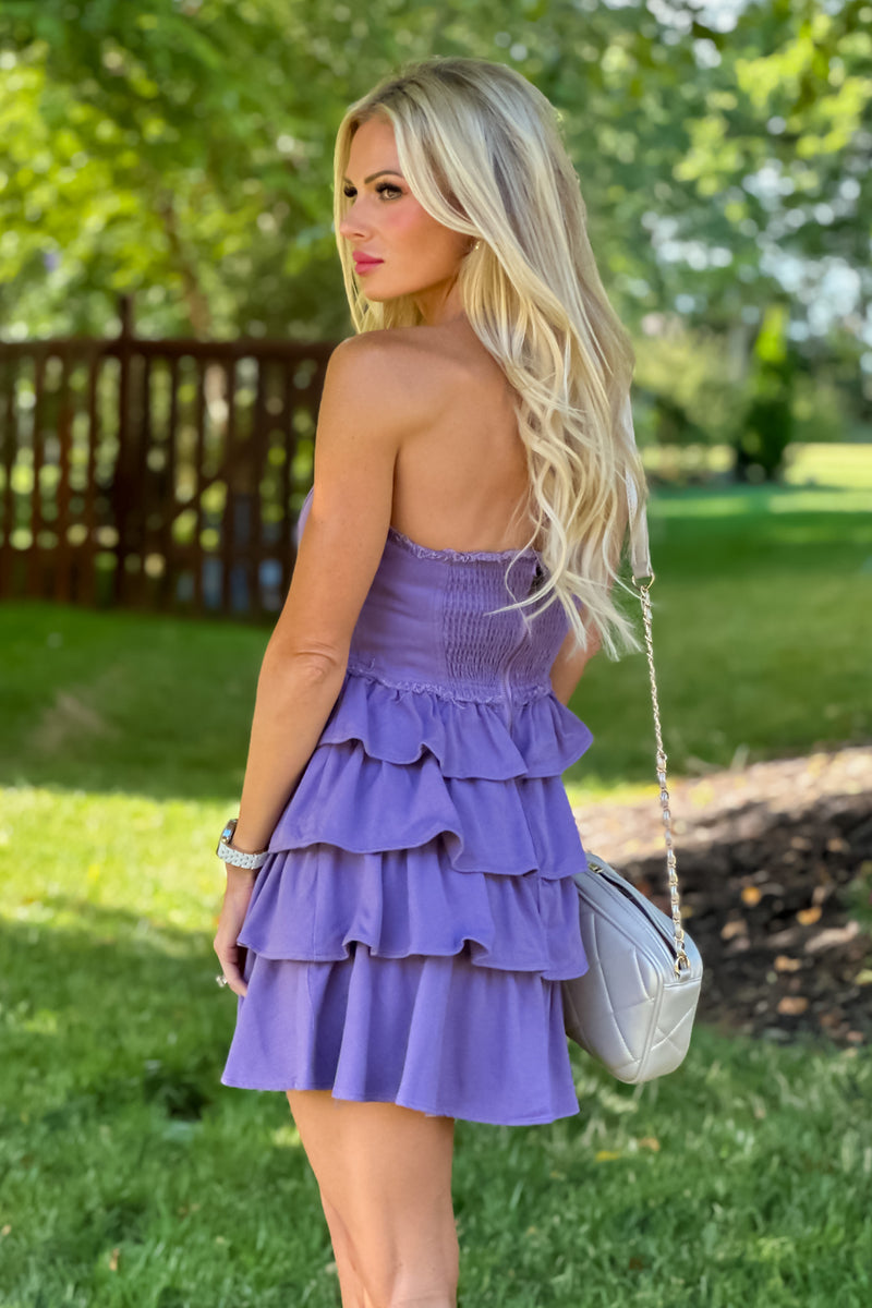 Angela Ruffle Layered Dress : Purple