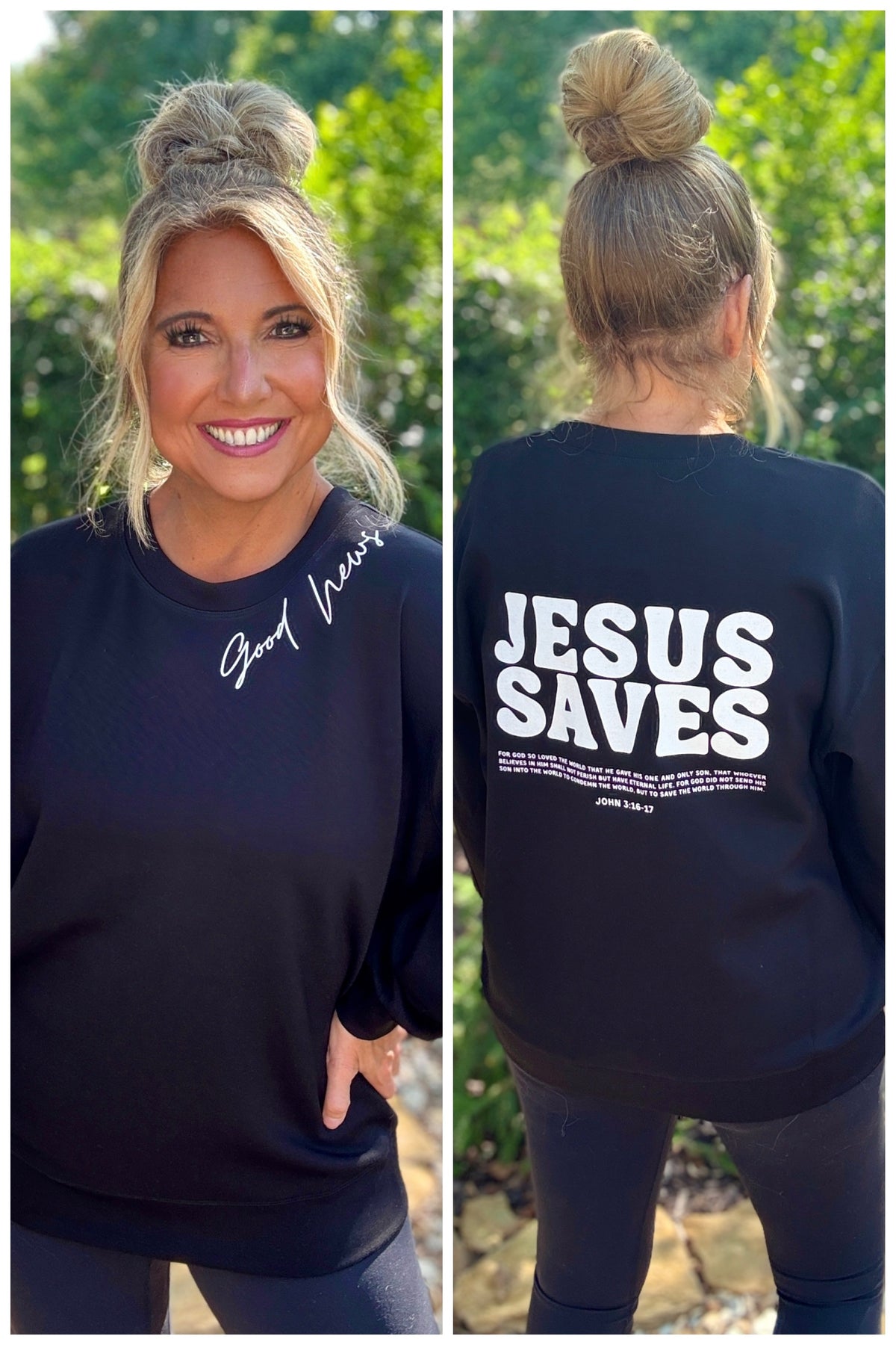 Jesus Saves Comfy Pullover : Black