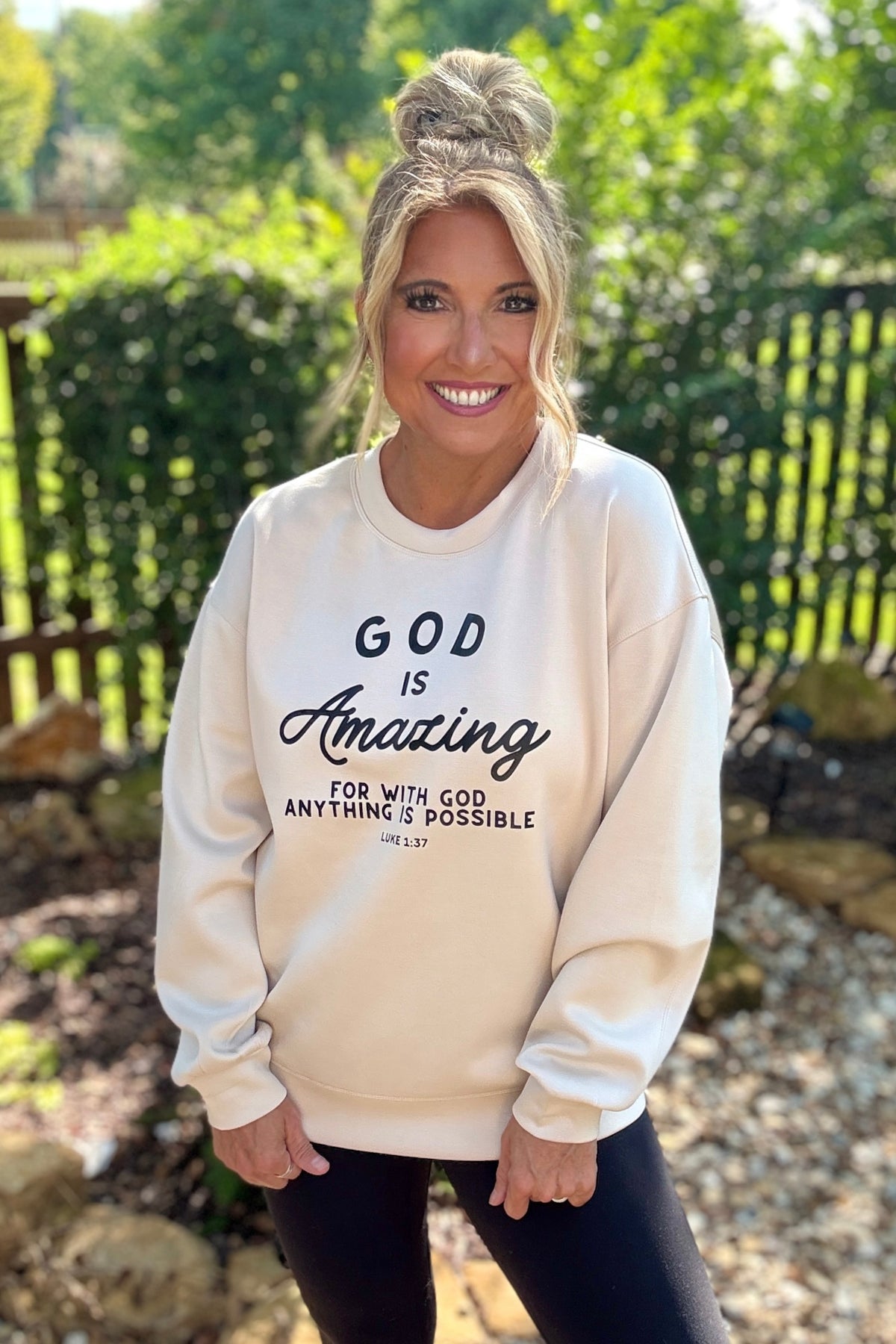 God Is Amazing Ultra Comfy Pullover : Oat