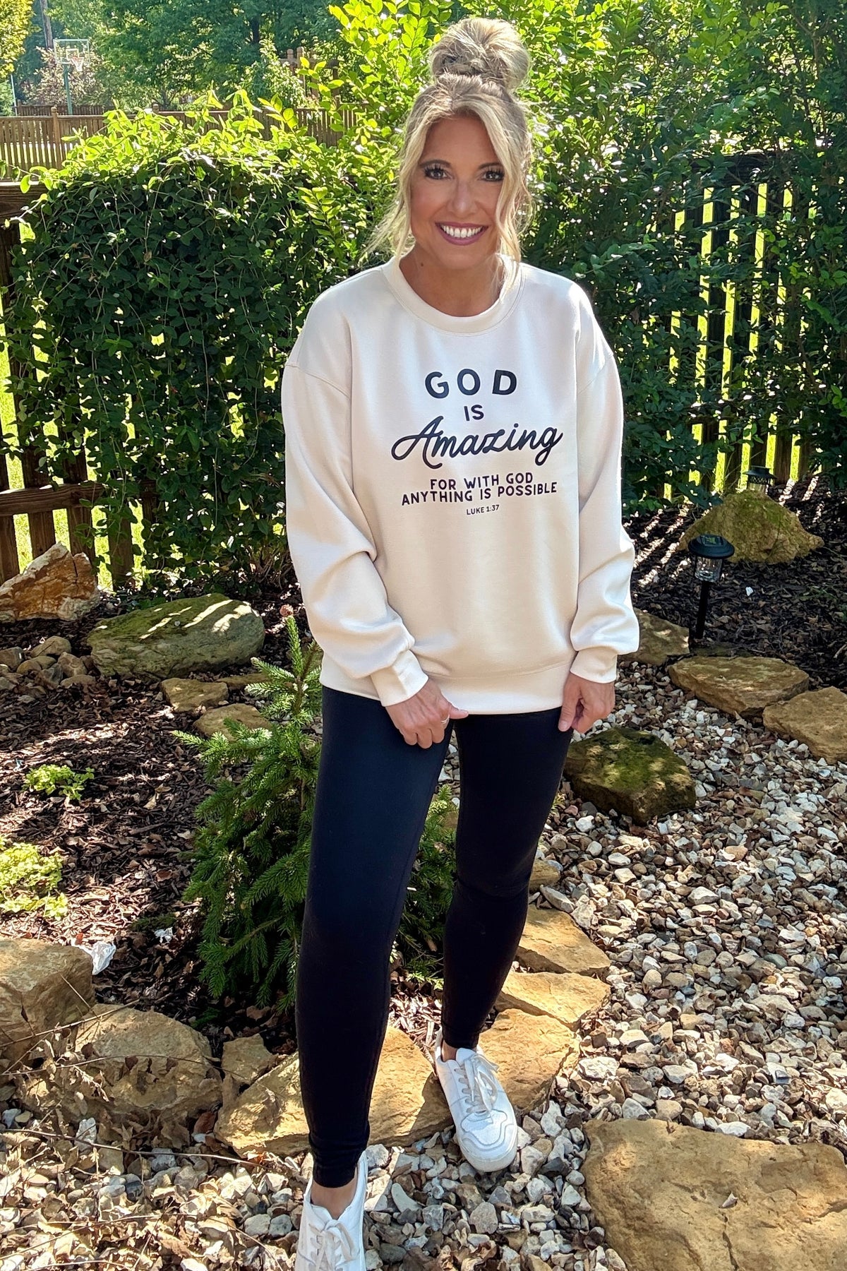 God Is Amazing Ultra Comfy Pullover : Oat