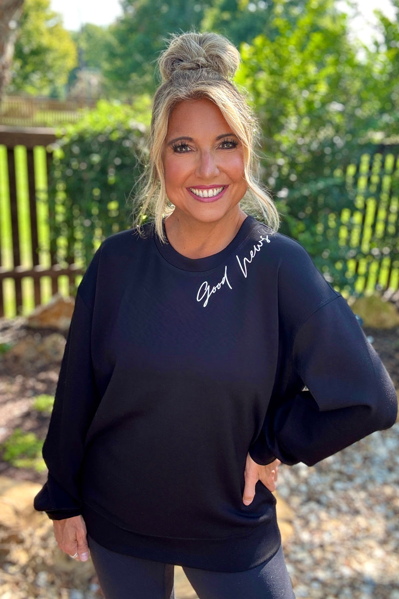 Jesus Saves Comfy Pullover : Black