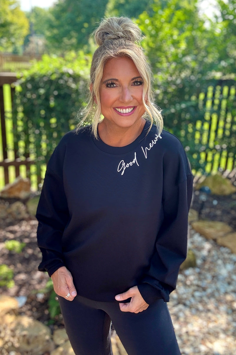 Jesus Saves Comfy Pullover : Black