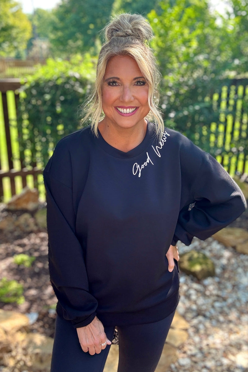 Jesus Saves Comfy Pullover : Black