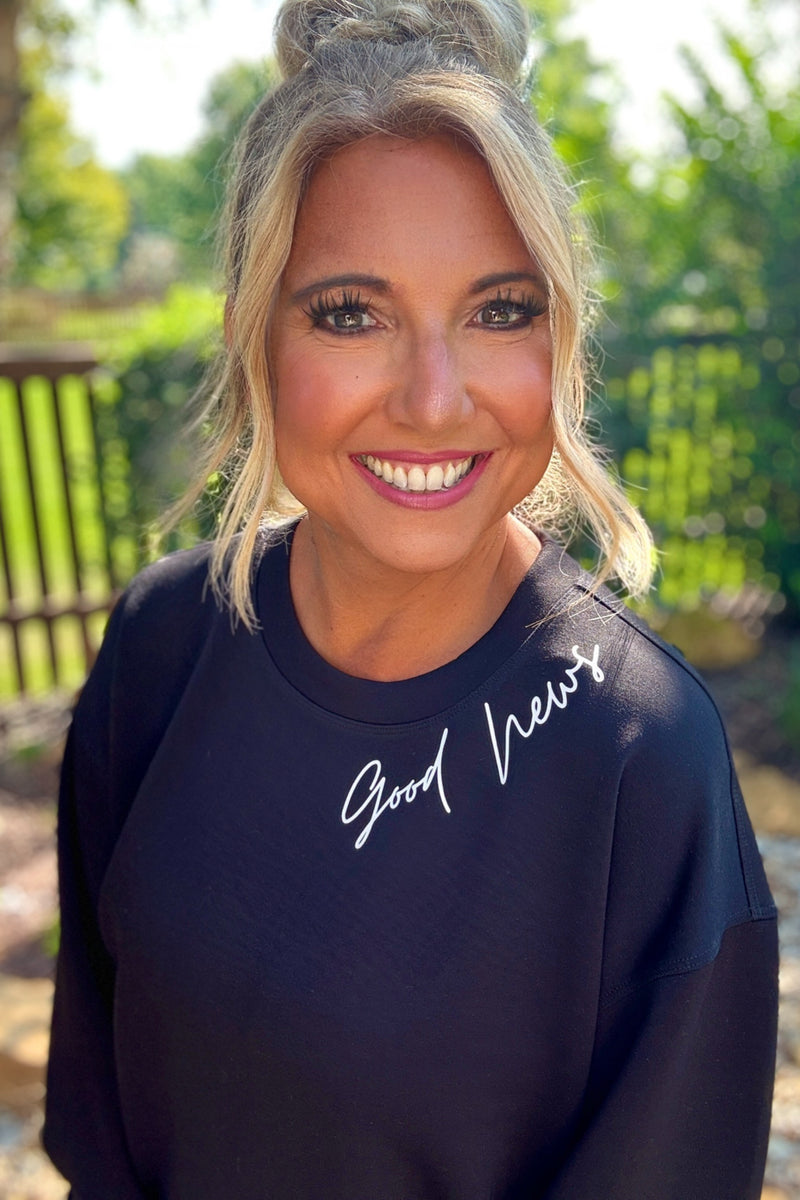 Jesus Saves Comfy Pullover : Black