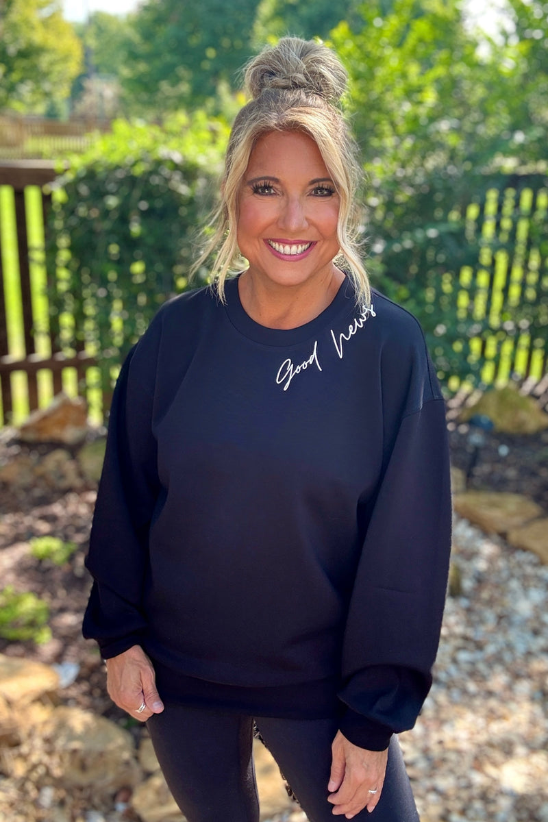 Jesus Saves Comfy Pullover : Black
