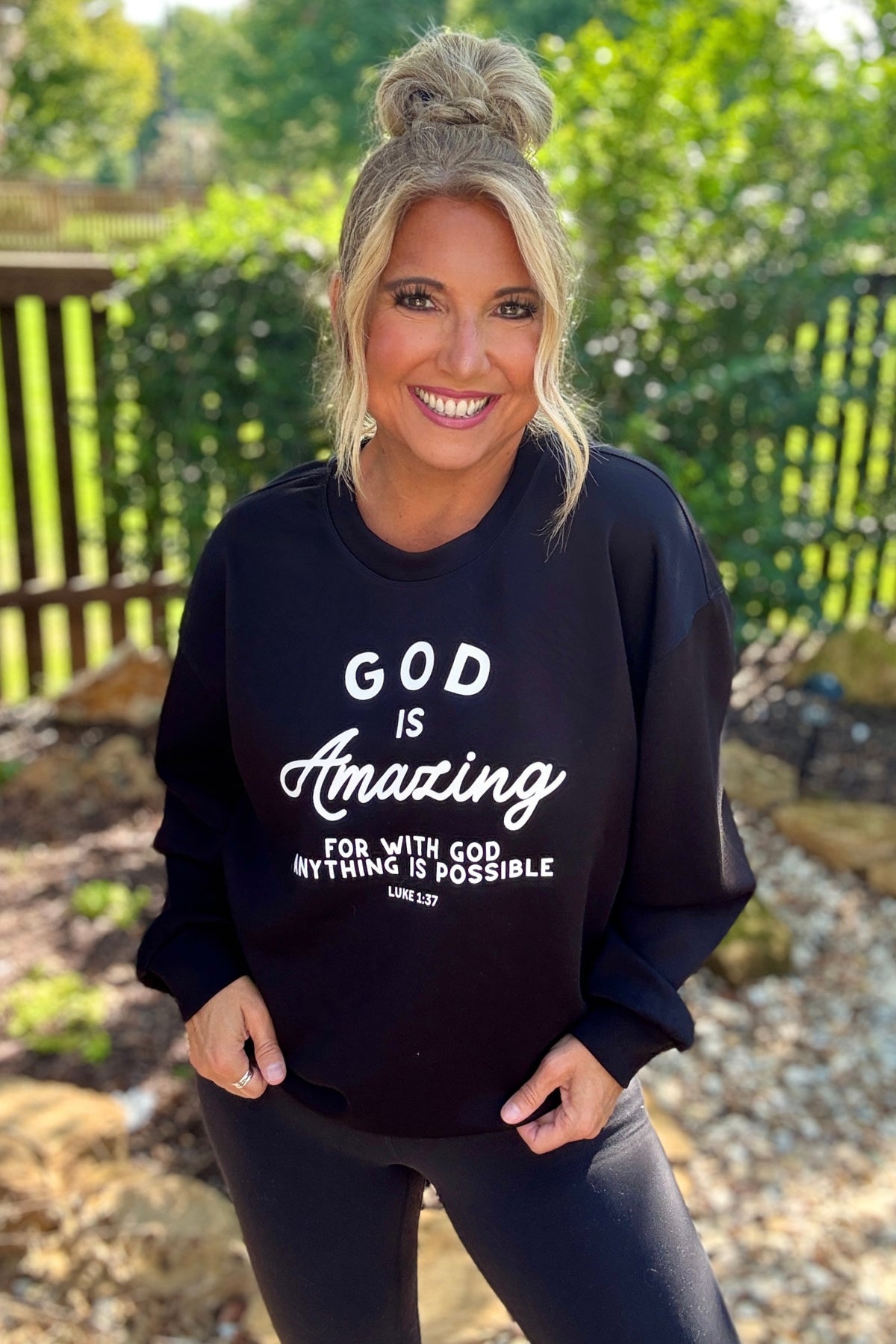 God Is Amazing Ultra Comfy Pullover : Black