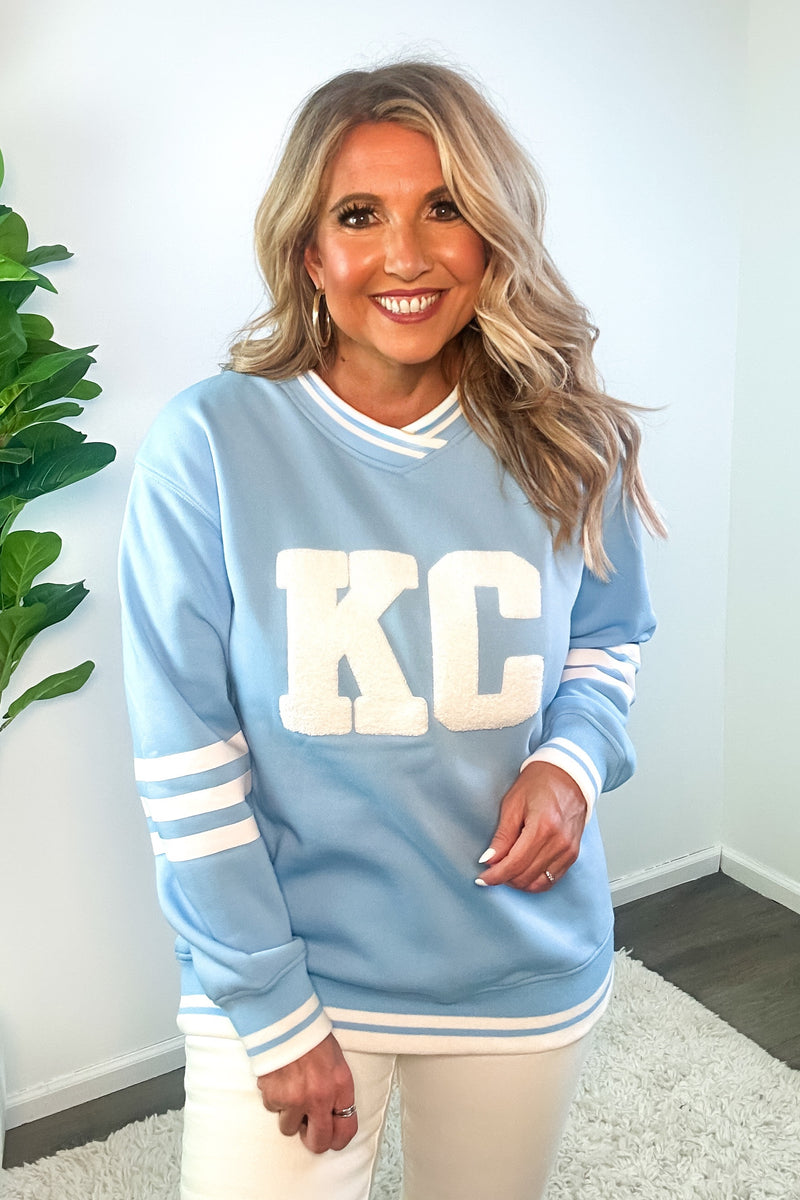 KC Chenille Soft Pullover : Powder Blue