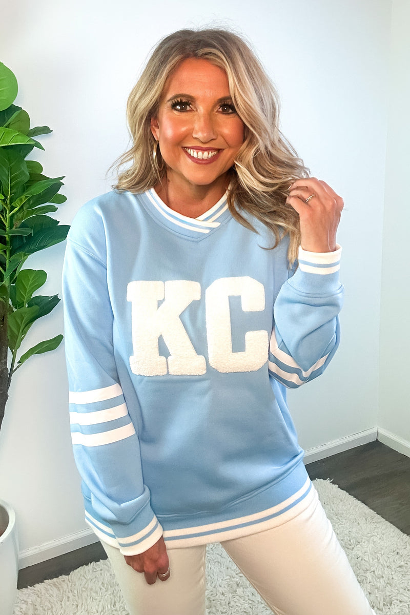 KC Chenille Soft Pullover : Powder Blue