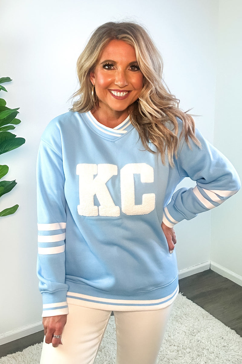 KC Chenille Soft Pullover : Powder Blue
