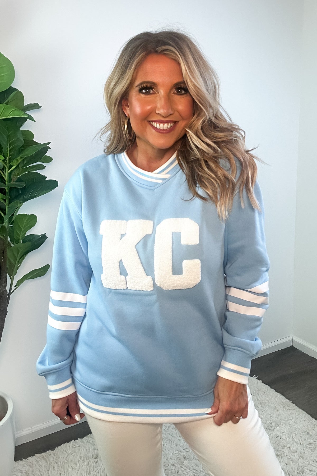 KC Chenille Soft Pullover : Powder Blue