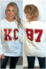 KC Glitter 87 Sweatshirt : White/Red/Gold