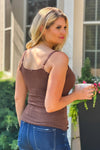 Samantha Ruffle Edge Cami : Brown
