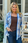 Fall Traditions Plaid Removable Hood Flannel : Light Blue