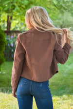 More Than Ever Suede Biker Jacket : Brown