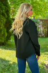 All My Wishes Button Down Quilted Shacket : Black