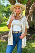 Natural Bliss Dolman Short Sleeve Cardigan : Oatmeal