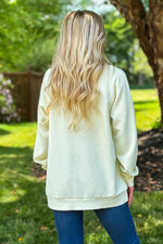 In The Mountains Ribbed Oversize Pullover : Buttercream
