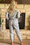 Easy Living Cropped 1/4 Zip Pullover & Track Pant Set : Grey