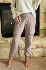 Move With It Fleece Cargo Joggers : Mink