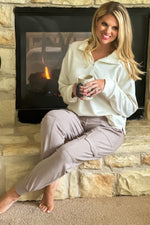 Move With It Fleece Cargo Joggers : Mink