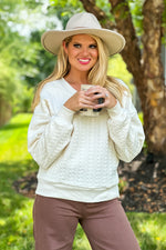 Never Better Cable Knit Pullover : Ivory