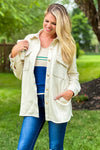 That Easy Life Microsuede Shacket : Bone