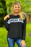 Kansas City Drop Shoulder Sweater : Black/White