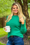 Liverpool Corrine Bias Ribbed Sweater : Emerald
