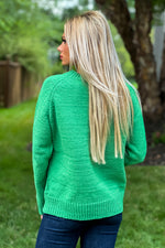 Air I Breathe Cable Knit Sweater : Green