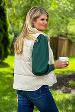 Fireside Feels Textured Vest : Taupe
