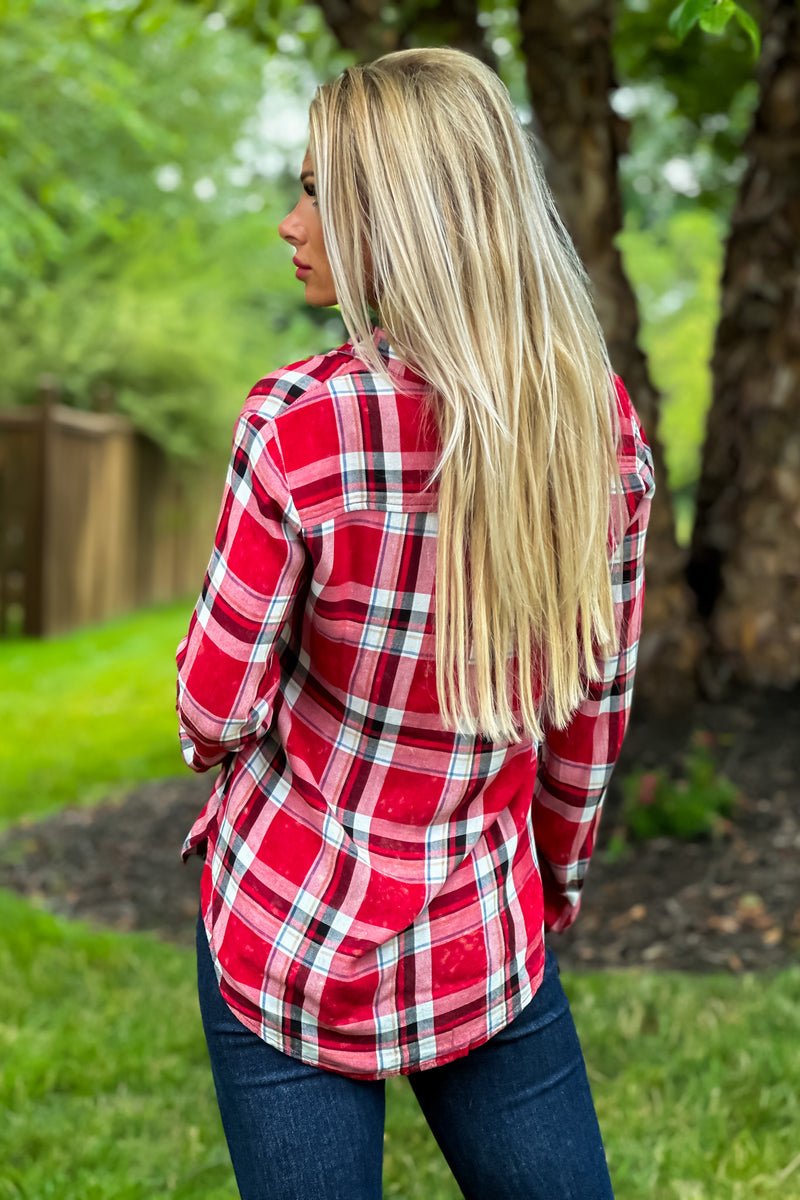 New Trails Lightweight Plaid Shirt : Red/Black