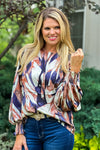 Lovely Soul Bubble Dolman Sleeve Blouse : Bronze/Navy