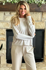Haisley Athleisure Crew Neck Top : Dove