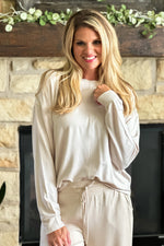 Haisley Athleisure Crew Neck Top : Dove