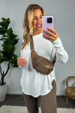 Olivia Quilted Belt Bags : Cocoa