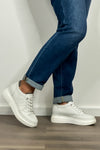 Bonavi Platform Laced Slip On Sneaker : White