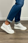 Bonavi Platform Laced Slip On Sneaker : White
