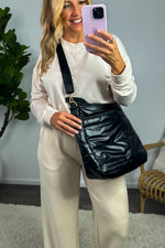 Alana Puffy Crossbody Bag : Black
