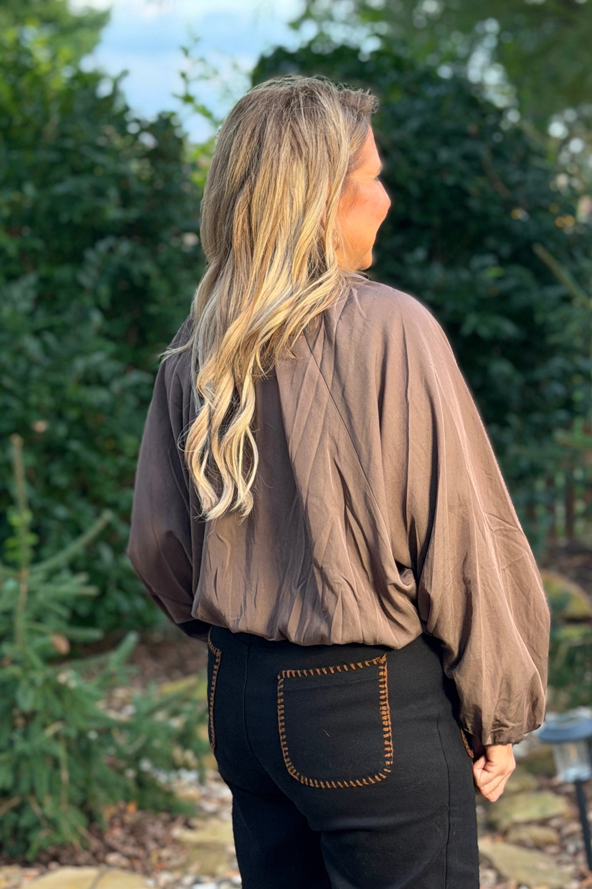 Vietta Collared Bubble Zip Up Jacket : Mocha