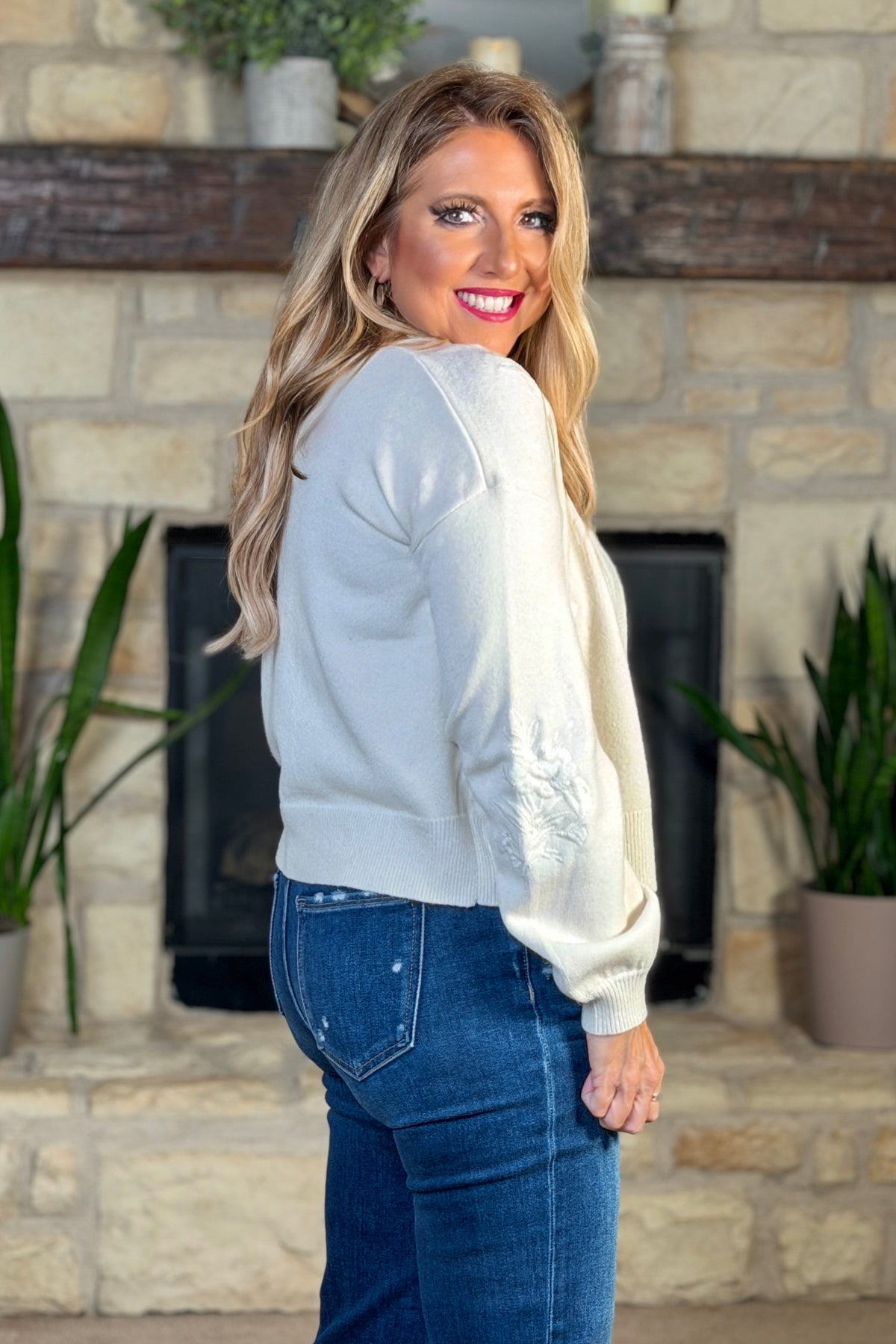 Meira Open Front Sweater Cardigan : Ivory