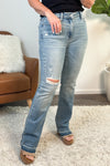 Salone Judy Blue Destroy & Release Hem Bootcut Jean : Med Blue