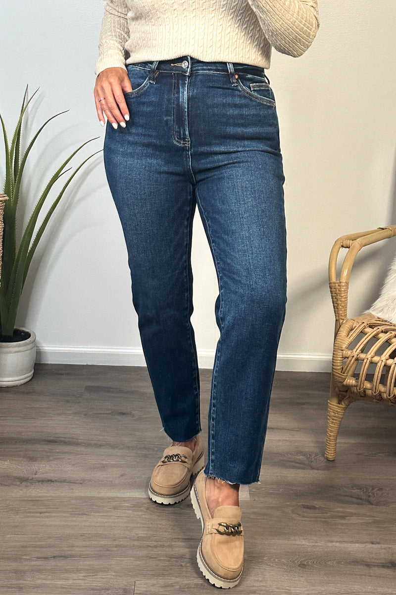 Bayeas Linda Super High Rise Slim Straight : Deep Sea