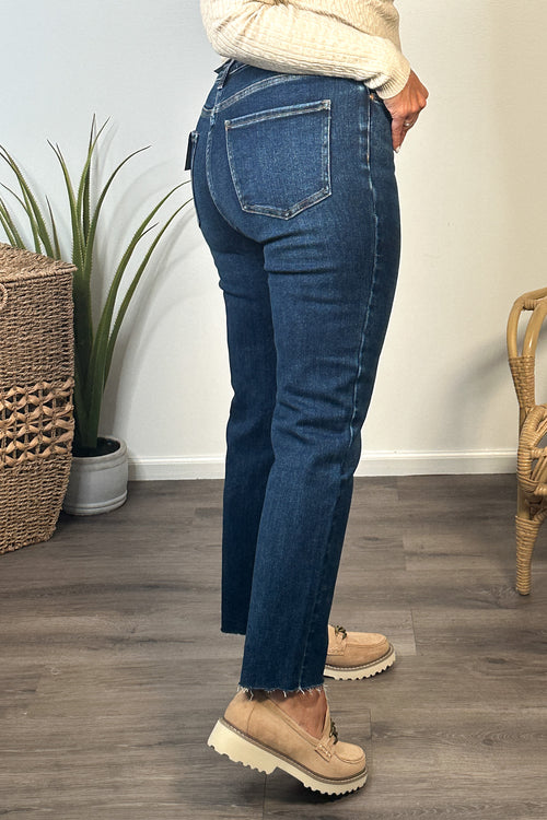 Bayeas Linda Super High Rise Slim Straight : Deep Sea