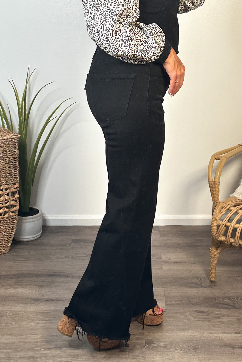 Bayeas Raven High Rise Wide Leg : Raven