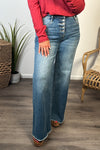 Bayeas Blue Lotus High Rise Wide Leg : Blue